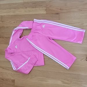 ADIDAS BRIGHT PINK JOGGING OUTFIT SET 24 MONTHS